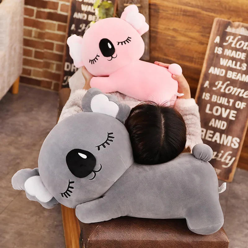 peluche koala geant gris et rose