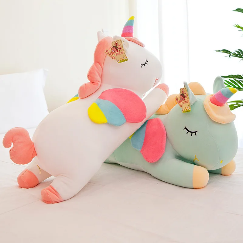 licorne kawaii peluche blanc et bleu