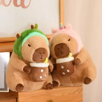 peluche capybara kawaii avocat et licorne