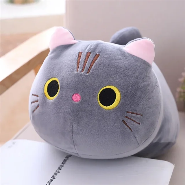 peluche chat mignon 35cm gris