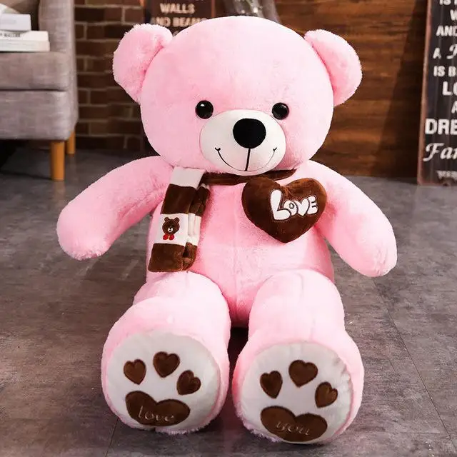 peluche ours geant rose