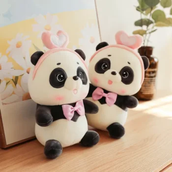 peluche panda mignon cote a cote