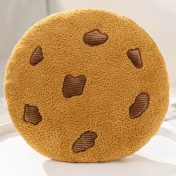 Oreiller rond en forme de Biscuit au chocolat jouet en peluche realiste coussin