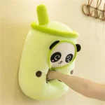 Peluche Bubble Tea Panda verte moelleuse