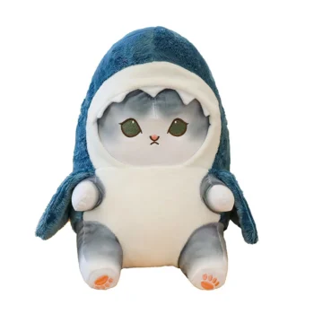 Peluche Chat Requin sur fond blanc