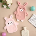 bouillotte peluche chat lapin rose rose clair