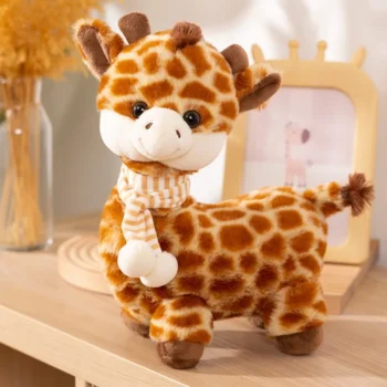 girafe en peluche kawaii de 30cm sur la commode