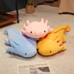 peluche axolotl kawaii bleu rose jaune