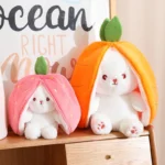 peluche bunny buddies fraise et carotte cote a cote