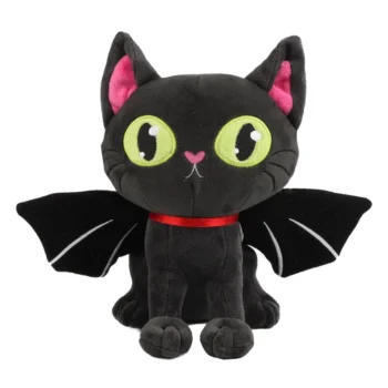 peluche chat noir yeux verts