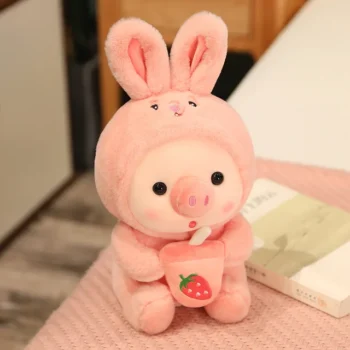 peluche cochon kawaii 25 30 cm lapin