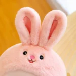 peluche cochon kawaii vue sur les oreilles lapin