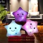 peluche etoile lumineuse blanc rose violet