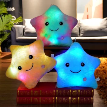 peluche etoile lumineuse jaune multicolore bleu