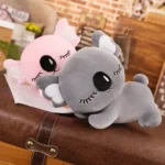 peluche koala geant gris et rose dormant