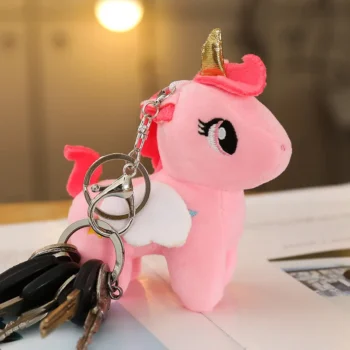 peluche licorne rose porte cle