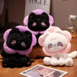 peluche neko kawaii noir et blanc