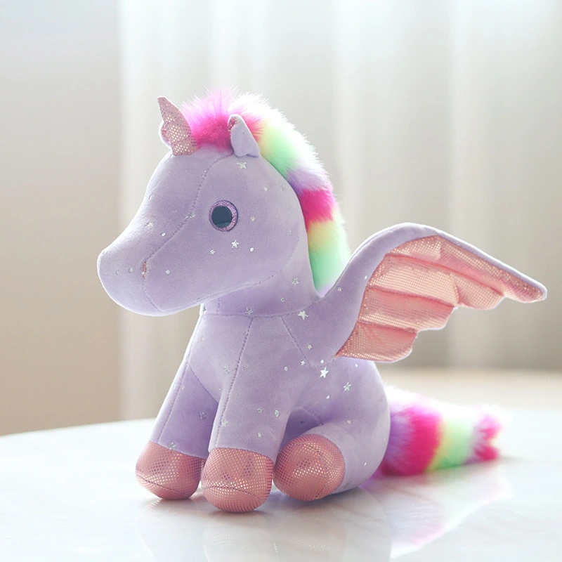 peluche licorne ailé violet